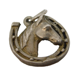 Sterling Silver Lucky Horseshoe Charm Pendant Vintage c1970