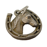 Sterling Silver Lucky Horseshoe Charm Pendant Vintage c1970