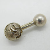 Tiffany & Co. Sterling Silver Globe Form Single Cufflink Vintage 1998 London