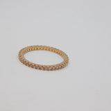 Sterling Silver & Rose-Gold Gilt Paste Stacking Ring Vintage c1970 Size Q 1/2