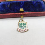 Sterling Silver Enamel Buxton Shield Charm Pendant Vintage c1970