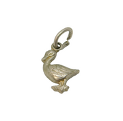 Sterling Silver Duck Charm Pendant Vintage c1970