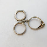 Sterling Silver Wedding Rings Charm Pendant Vintage c1970s