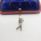Sterling Silver Golfing Golfer Charm Pendant Vintage c1970
