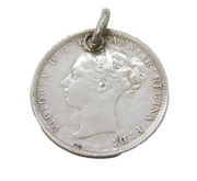 Sterling Silver Queen Victoria 1884 Threepence Coin Charm Pendant Antique