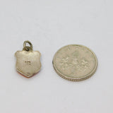 Sterling Silver Gibraltar Enamel Shield Souvenir Charm Pendant Vintage c1970s