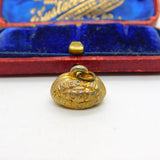 Gilt Metal 'Mecca 1962 Halloween' Pumpkin Form Charm Pendant Vintage