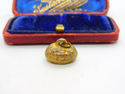 Gilt Metal 'Mecca 1962 Halloween' Pumpkin Form Charm Pendant Vintage