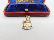 Sterling Silver and Enamel Blackpool Travel Shield Charm Pendant Vintage c1970