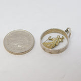 Sterling Silver St Christopher Travel Charm Pendant Vintage c1970