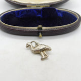 Sterling Silver Walking Ostrich Charm Pendant Vintage c1970