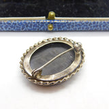 Sterling Silver & Onyx Set Panel Brooch Pin Vintage c1970