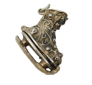Sterling Silver Opening Ice Skate Charm Pendant Vintage c1970