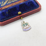 Sterling Silver & Enamel Windsor Charm Pendant Vintage c1970
