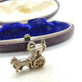 Sterling Silver Victorian Two-Wheeled Horse and Carriage Charm Vintage c1970