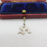 Sterling Silver Triskelion Charm Pendant Vintage c1970