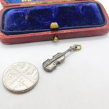 Sterling Silver Violin Musical Charm Pendant Vintage c1970