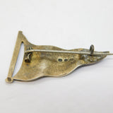 Victorian Sterling Silver & Enamel Royal Navy Sailing Flag Brooch Antique 1876