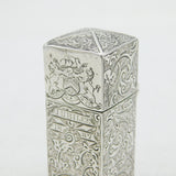 Victorian Sterling Silver Floral Jubilee Scent Bottle Antique 1884 London