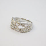 Sterling Silver Paste Set Patterned Dress Ring Vintage c1970 Size L