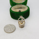 Sterling Silver Champagne Celebration Charm Pendant Vintage c1970