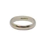Sterling Silver 4mm Wide Rounded Band Wedding Ring Modern c1970 Size N