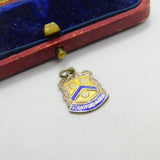 Sterling Silver and Enamel Stratford on Avon Shield Charm Pendant Vintage c1970