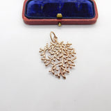 Rose Gold on Sterling Silver Tree of Life Style Wreath Pendant Vintage c1980