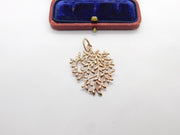 Rose Gold on Sterling Silver Tree of Life Style Wreath Pendant Vintage c1980