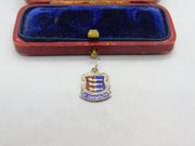 Sterling Silver and Enamel Great Yarmouth Shield Charm Pendant Vintage c1970