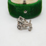 Sterling Silver Roller Tractor Charm Pendant Vintage c1970