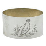 Sterling Silver Grouse Pattern Napkin Ring Vintage 1965 Birmingham
