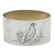 Sterling Silver Grouse Pattern Napkin Ring Vintage 1965 Birmingham
