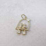 Sterling Silver Love Birds Charm Pendant Vintage c1970