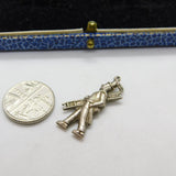 Sterling Silver Man with a Ladder Charm Pendant Vintage c1970