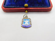 Sterling Silver and Enamel Hawkshead Travel Shield Charm Pendant Vintage c1970