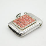 Edwardian Sterling Silver & Enamel Postage Stamp Lighter Antique Birmingham