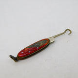 Edwardian Sterling Silver Red Enamel Miniature Button Hook Charm Antique