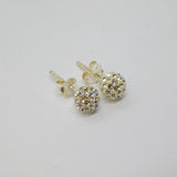 Pair of Sterling Silver Glitterball Stud Earrings Vintage c1970