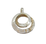 Sterling Silver Planished Textured Entwined Circles Studio Pendant Modern c1990s