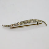 .900 Silver Graduating Paste Set Art Deco Curve Brooch Antique c1930