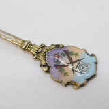 Edwardian Sterling Silver Enamel Terminal Rifle Target Teaspoon Antique 1904