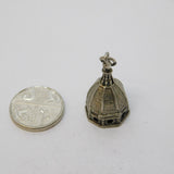 Sterling Silver Classical Building Charm Pendant Vintage c1970