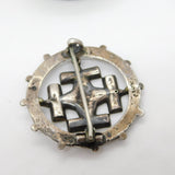 Victorian Sterling Silver Cross Form Sweetheart Brooch Antique c1900