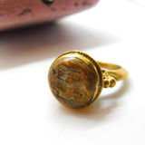 Arabic Yellow Metal & Carved Agate Deer Form Intaglio Ring Antique c1850
