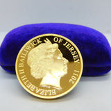 Gold Plated Enamel Elizabeth II Diamond Jubilee Commemorative Coin 2012