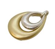 Carrick Jewellery Sterling Silver Gilt Large Double Drop Pendant Vintage