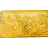 19th Century French Gold Fronted Hippocrates Painting Plaque Antique c1860