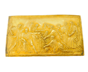 19th Century French Gold Fronted Hippocrates Painting Plaque Antique c1860