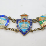 Sterling Silver & Colourful Enamel Bahamas Souvenir Bracelet Antique c1940